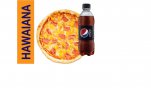 Combo pizza hawuaiana+pepsi black 355ml....